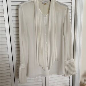 Elegant White Pleated Blouse